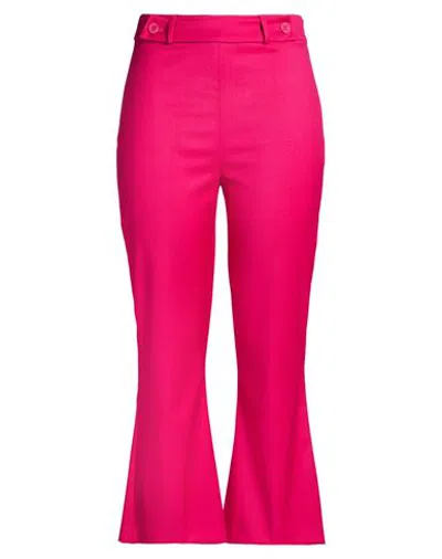 Hanita Woman Pants Fuchsia Size 14 Polyester, Elastane In Multi