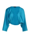 Hanita Woman Shrug Azure Size M Polyester In Blue