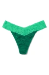 Hanky Panky Colorplay Original Lace Thong In Envy Green/ Agave
