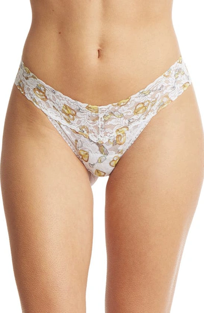 Hanky Panky Print Low Rise Thong In Forever Gold