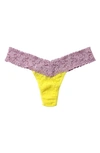 Hanky Panky Signature Lace Low Rise Thong In Sunny Day/ Waterlily Purple