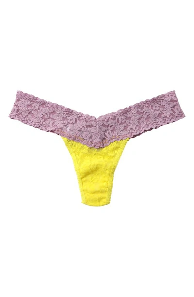 Hanky Panky Signature Lace Low Rise Thong In Sunny Day/ Waterlily Purple