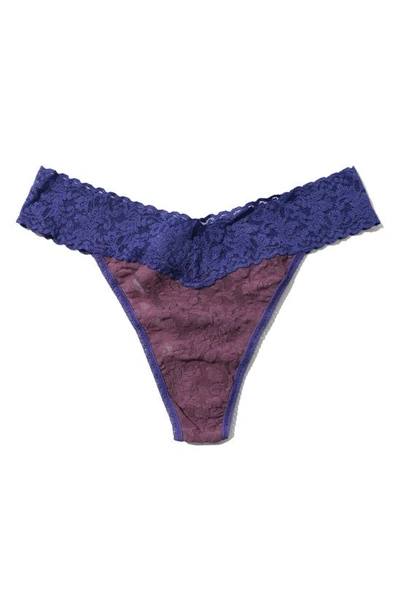 Hanky Panky Signature Lace Original Rise Thong In Blue