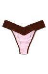 Hanky Panky Signature Lace Original Rise Thong In Bliss/ Dark Cocoa