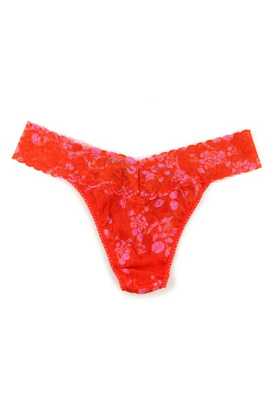 Hanky Panky Signature Lace Original Rise Thong In Orange Crush Print