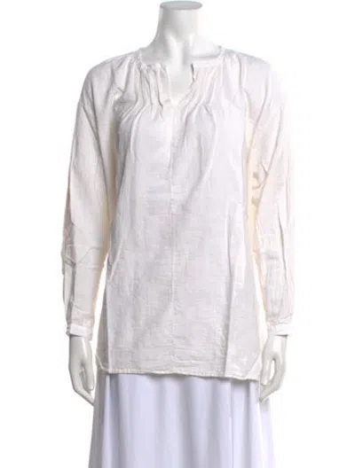 Pre-owned Hannoh Wessel V-neck Long Sleeve Top W/ Tags In White