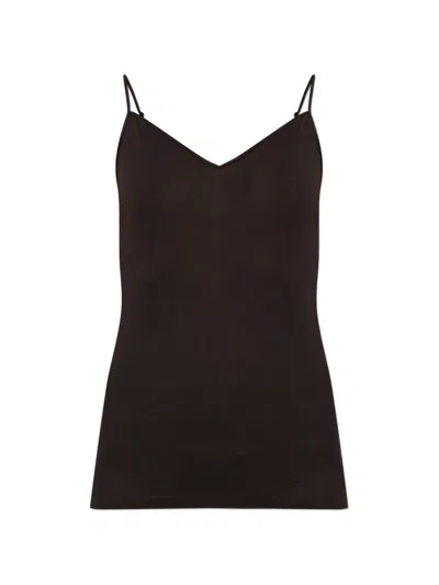 Hanro Cotton Seamless Camisole Top In Brown