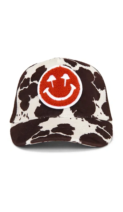 Happy Caps Cow Print Trucker Hat In Cow & Red