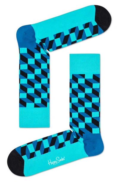 Happy Socks Optic Crew Socks In Turquoise