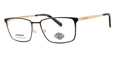 Harley Davidson Hd9028 003 Men's Glasses  Size 54 - Free Lenses - Blue Light Block Available In Black On Gold