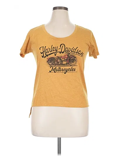 Pre-owned Harley Davidson Short Sleeve T-shirt In Yellow