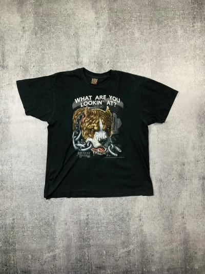 Pre-owned Harley Davidson X Vintage 1992 What Are You Lookin' At 3d Emblem T Shirt Tee In Black