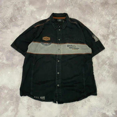 Pre-owned Harley Davidson X Vintage Harley Davidson Button Up Shirt In Black