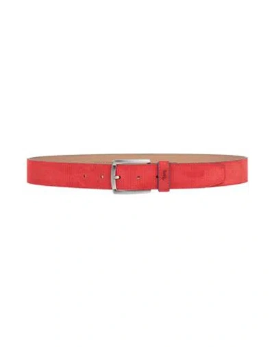 Harmont & Blaine Man Belt Tomato Red Size 43 Leather