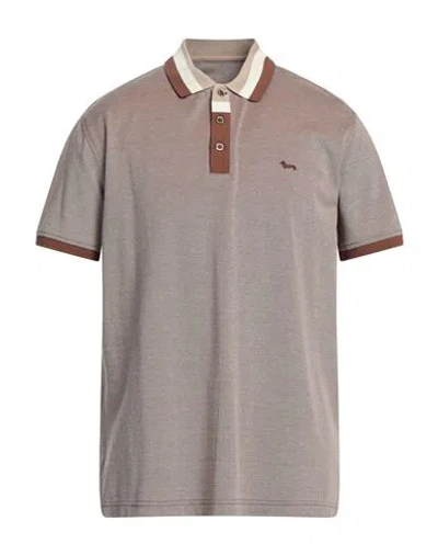 Harmont & Blaine Man Polo Shirt Brown Size L Cotton
