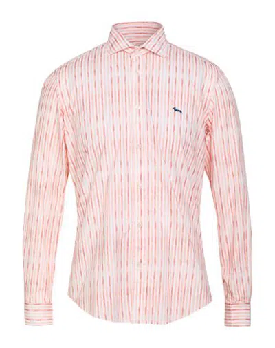 Harmont & Blaine Man Shirt Rust Size 4xl Cotton In Pink
