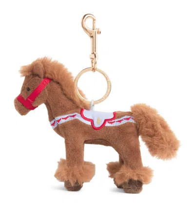 Harrods Horse Plush Keyring In Brown