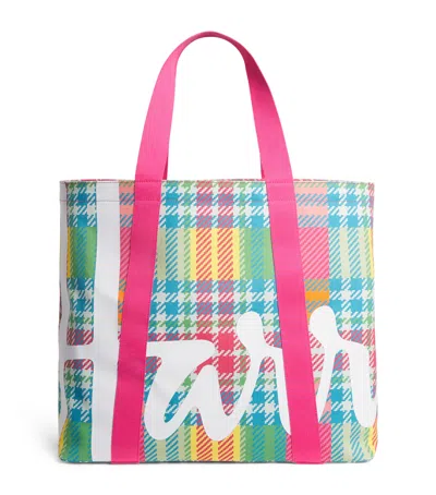 Harrods Large Madras Check Tote Bag In Multi