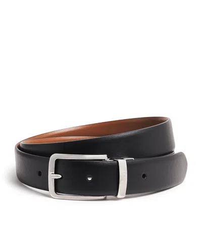 Harrods Leather Reversible Belt In Black