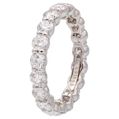 Pre-owned Harry Winston Vintage  Platinum Full Eternity Diamond Band 2.98ct 3.5mm Size 8 In Multiple