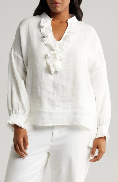 Harshman Cordelia Ruffle Top In White