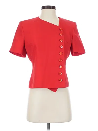 Pre-owned Harve Benard Short Sleeve Blouse In Red
