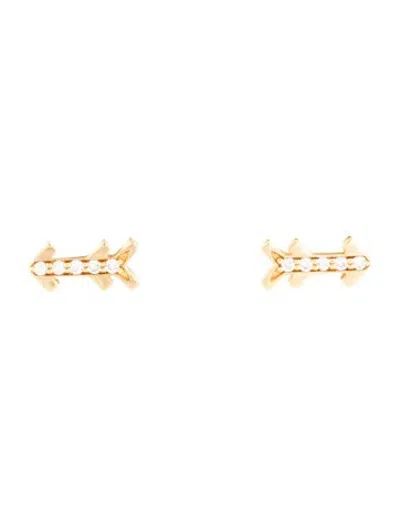 Pre-owned Harwell Godfrey 18k Diamond Arrow Stud Earrings In Multicolor