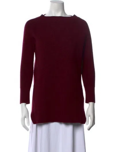 Pre-owned Hatch Bateau Neckline Sweater In Burgundy
