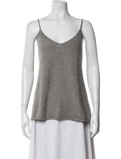 Pre-owned Hatch Cashmere V-neck Top In Grey