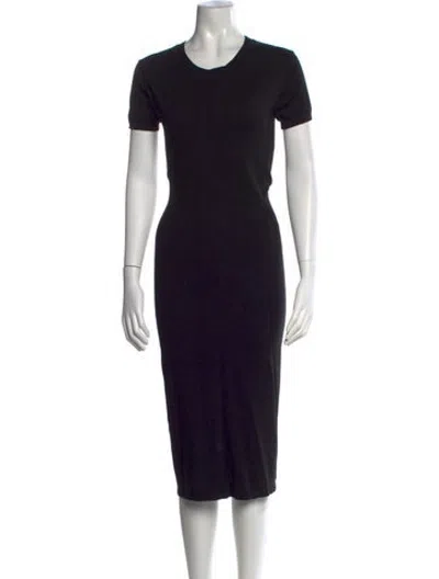 Pre-owned Hatch Crew Neck Midi Length Dress In Black