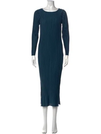 Pre-owned Hatch Crew Neck Midi Length Dress In Blue