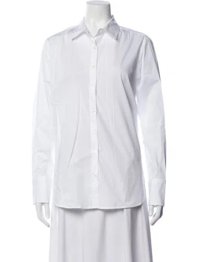 Pre-owned Hatch Long Sleeve Button-up Top W/ Tags In White