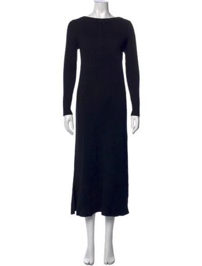 Pre-owned Hatch Merino Wool Long Dress In Black