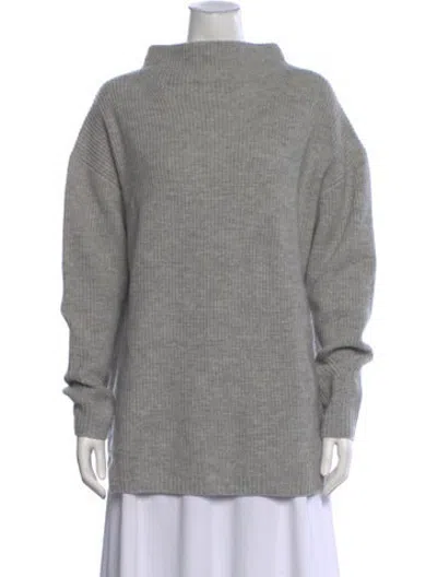 Pre-owned Hatch Merino Wool Mock Neck Sweater In Neutrals