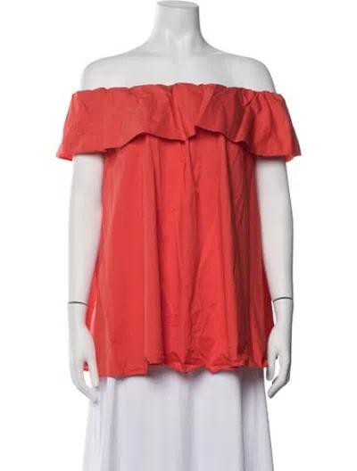 Pre-owned Hatch Off-the-shoulder Sleeveless Top In Red