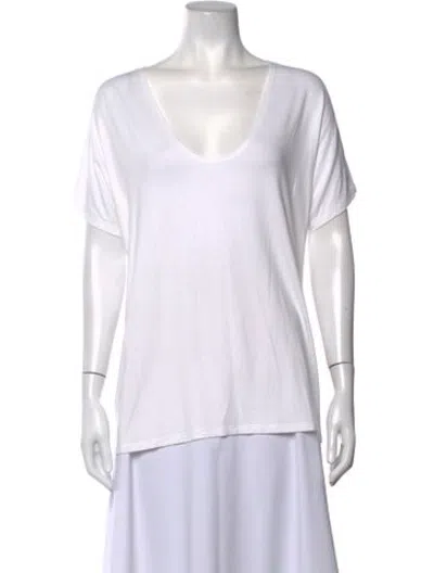 Pre-owned Hatch Scoop Neck Short Sleeve T-shirt In White