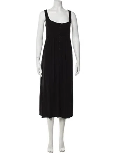 Pre-owned Hatch Square Neckline Midi Length Dress In Black