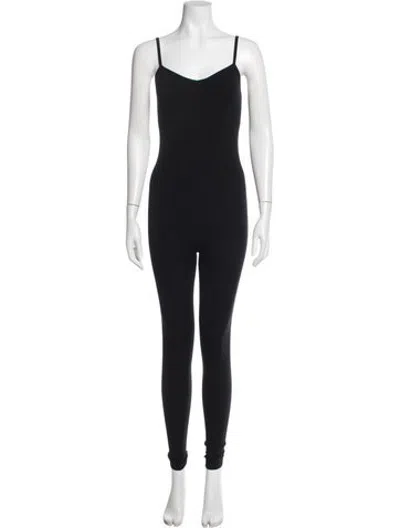 Pre-owned Hatch V-neck Jumpsuit In Black
