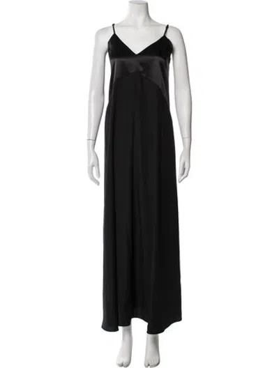 Pre-owned Hatch V-neck Long Dress In Black