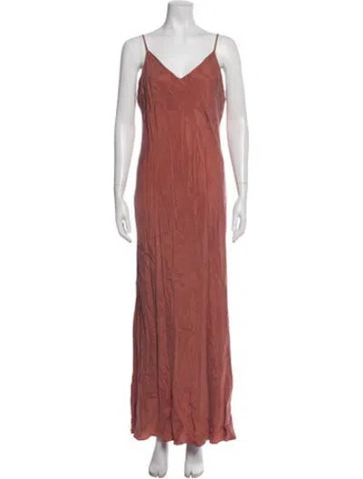 Pre-owned Hatch V-neck Long Dress In Pink