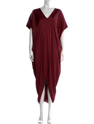 Pre-owned Hatch V-neck Long Dress W/ Tags In Red