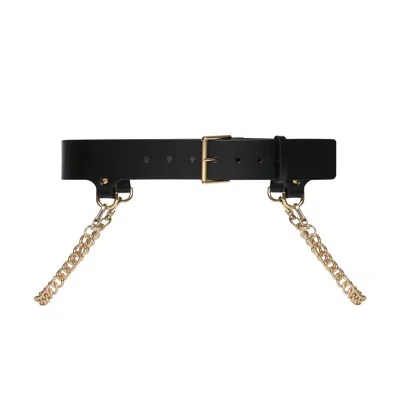 Haute Cuir Black Celisse Chain Belt