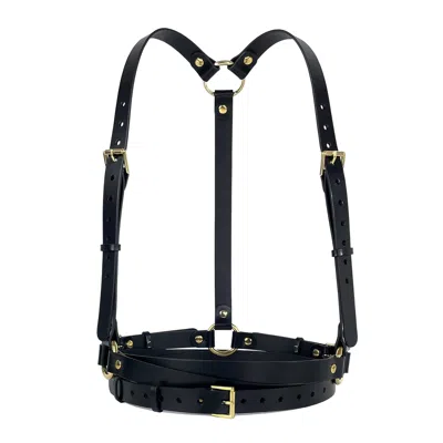Haute Cuir Black Double Belt Harness