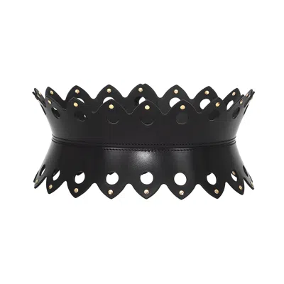 Haute Cuir Black Embellished Corset Belt