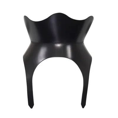 Haute Cuir Black Leather Medusa Corset