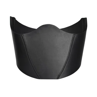 Haute Cuir Black Leather Underbust Corset