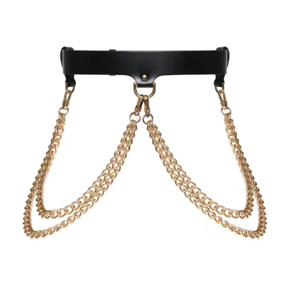 Haute Cuir Black Neris Chained Belt