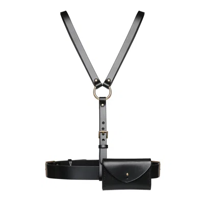 Haute Cuir Black Prestige Harness Bag