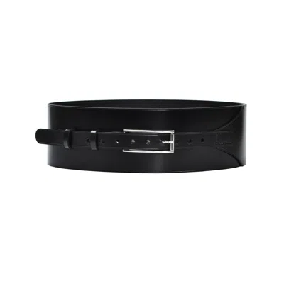 Haute Cuir Black Wide Leather Belt