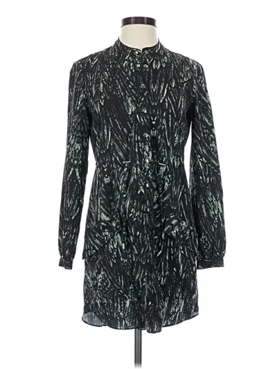 Pre-owned Haute Hippie Long Sleeve Top Green Mock Neckline Tops